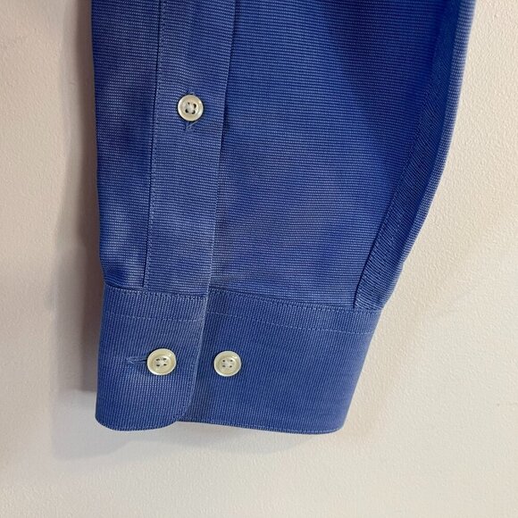 Pronto Uomo Men's Medium Blue Dress Shirt - Size 16.5 36-37 Tall - Picture 5 of 6